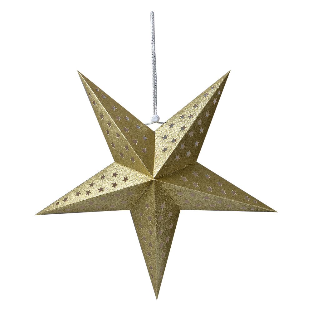 [6PA0512M] Decorazione Natalizie Stella Color oro 45x15x45 cm