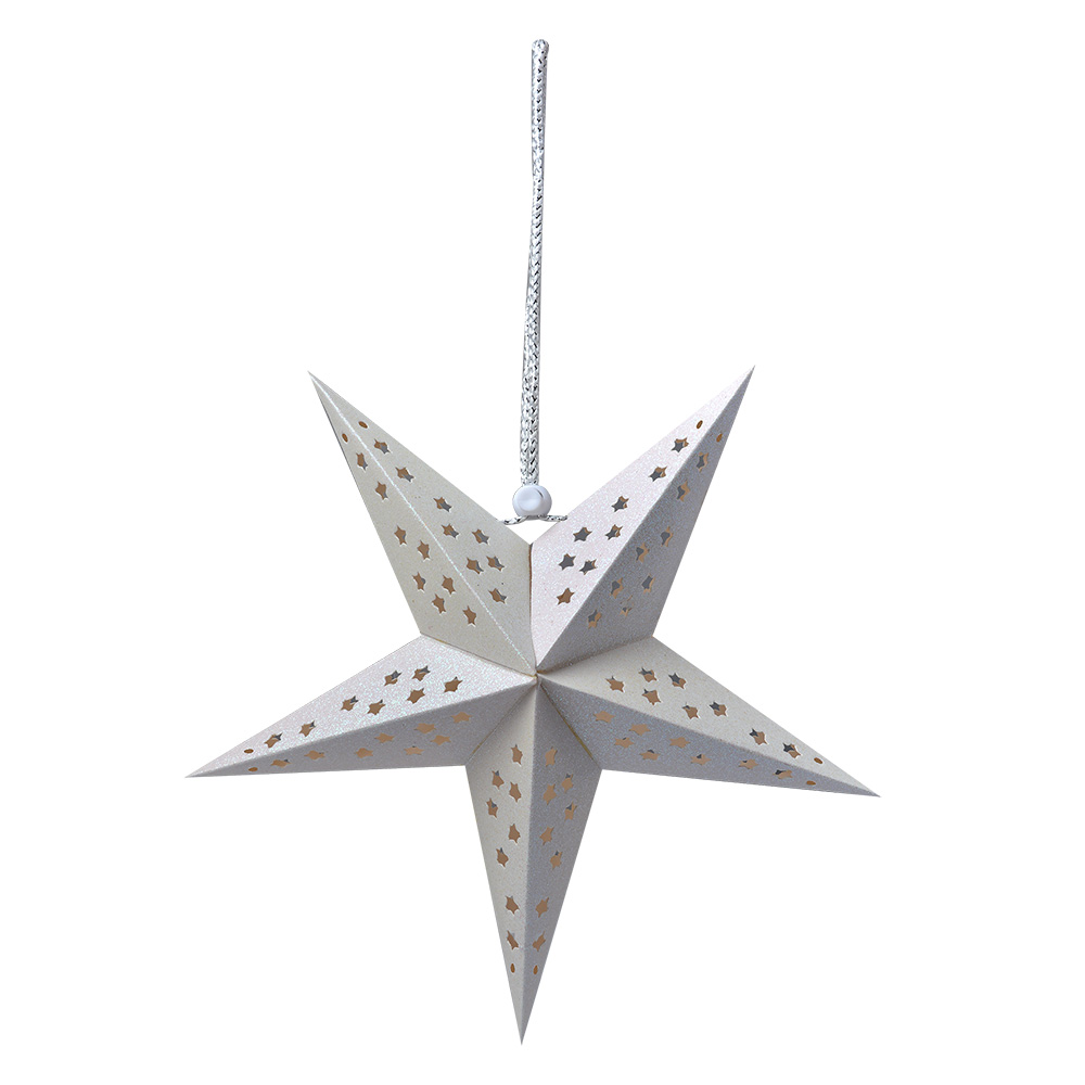 [6PA0512SW] Decorazione Natalizie Stella Bianco 30x10x30 cm