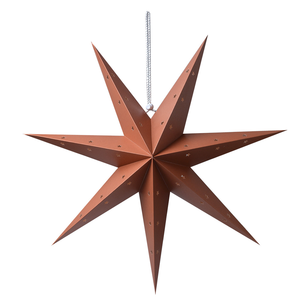 [6PA0514L] Weihnachtsdeko Stern Braun 60x22x60 cm