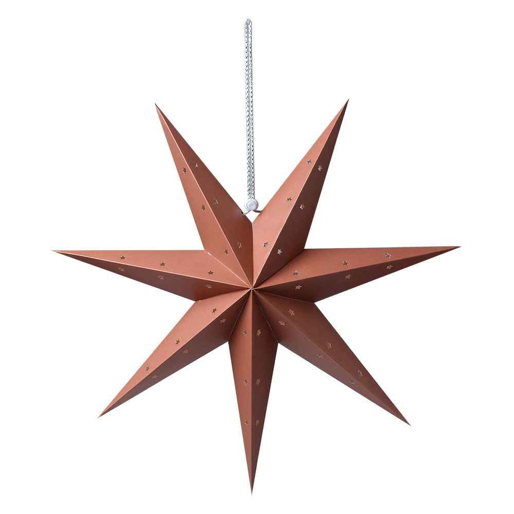 [6PA0514M] Christmas Decoration Star Brown 45x15x45 cm