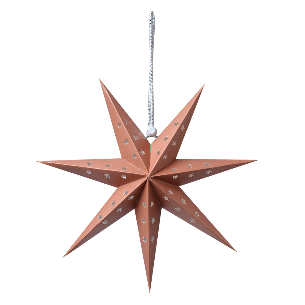 [6PA0514S] Décoration de Noël Étoile Marron 30x8x30 cm