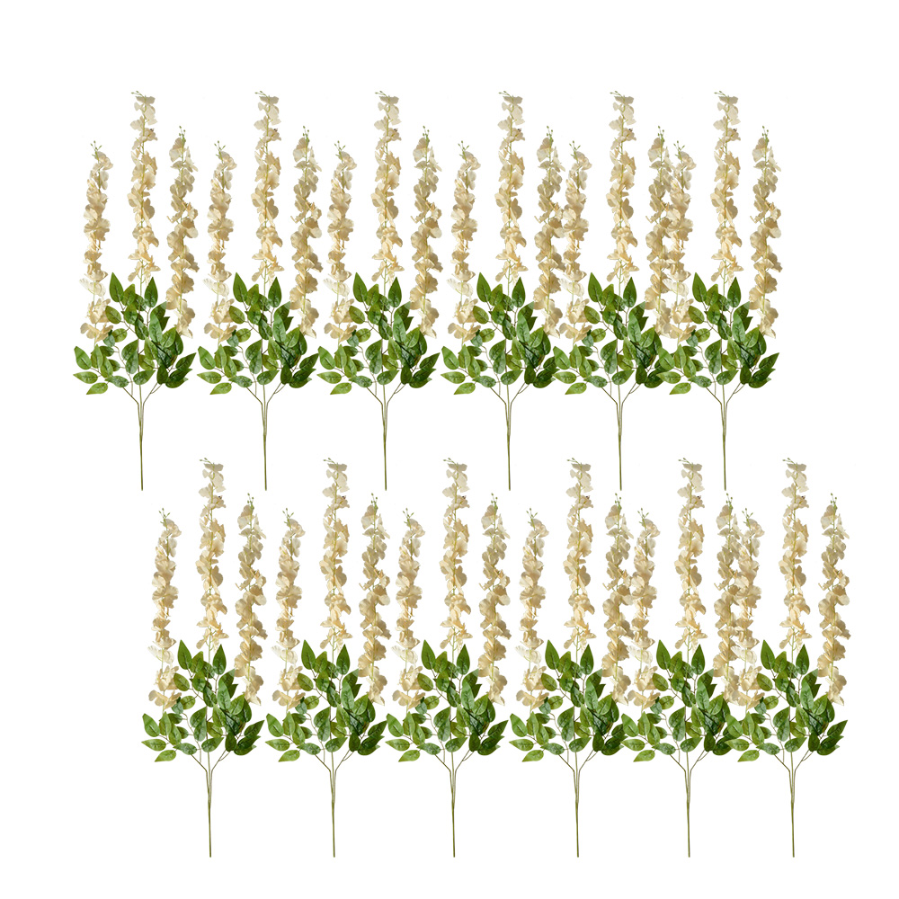 [6PL0318Y] Decorative Artificial Branch with flowers (set 12) Yellow 30x12x110 cm