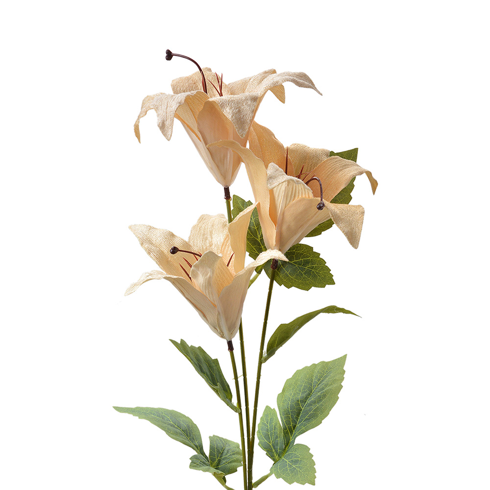[6PL0337Y] Branche de décoration avec fleurs Beige Vert 15x10x72 cm