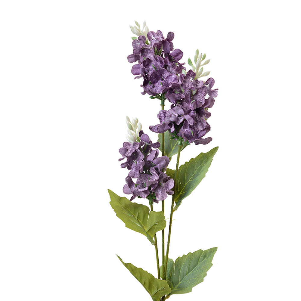 [6PL0338PA] Deko Ast mit Blumen Violett Grün 12x5x71 cm