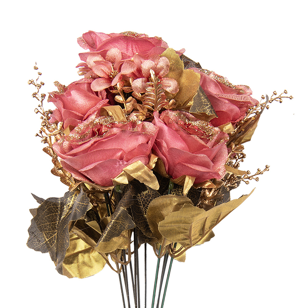 Kunstbloem bos rozen 18x15x50 cm