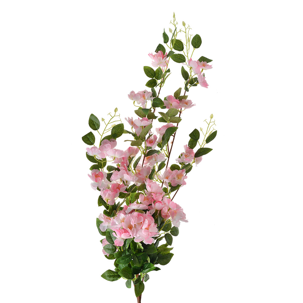 [6PL0345LP] Deko Ast mit Blumen Rosa Grün 25x15x88 cm