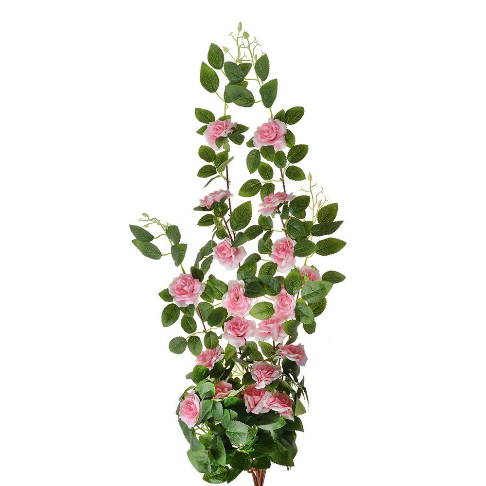 [6PL0346P] Branche de décoration avec fleurs Rose Vert 25x15x87 cm