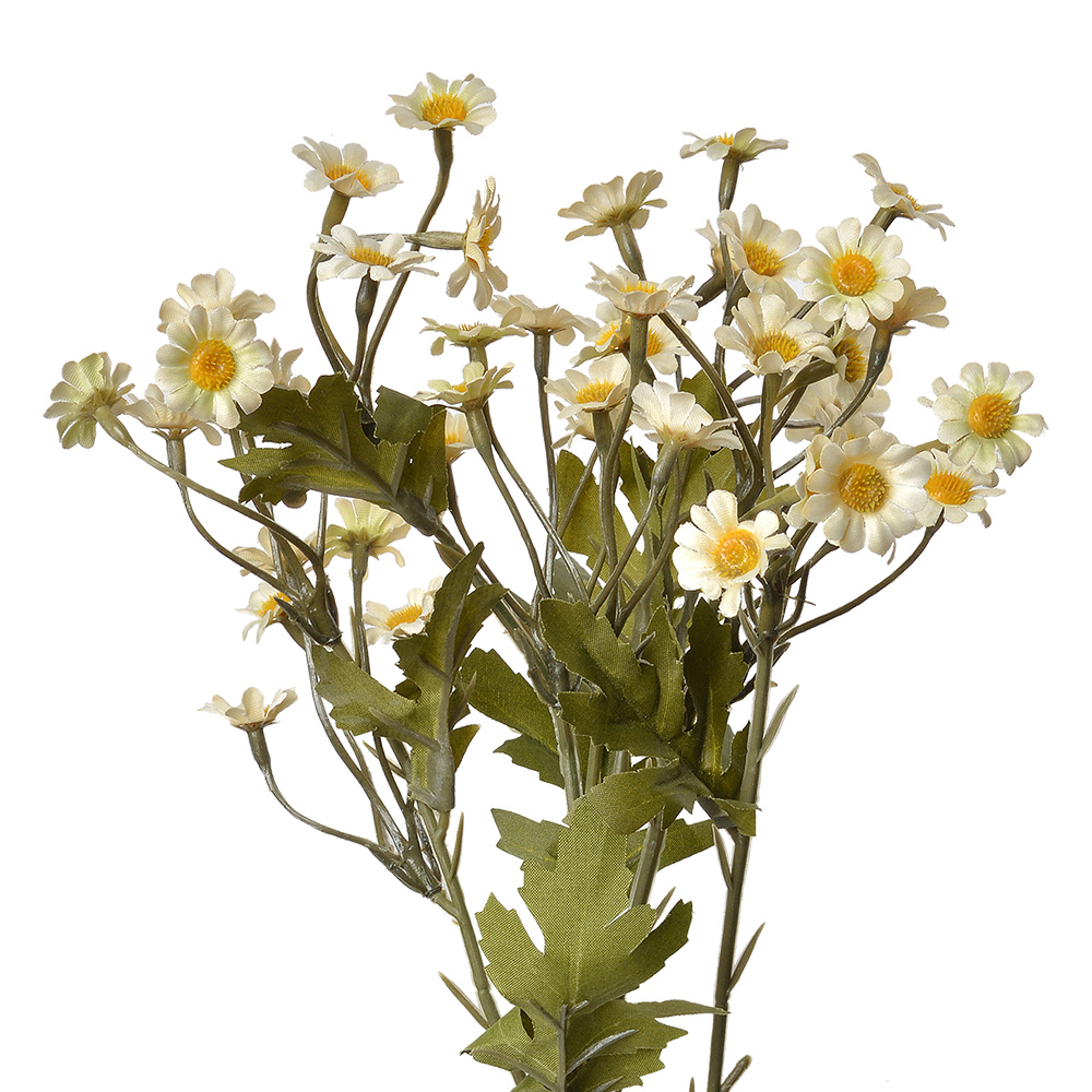 [6PL0348W] Decorative Artificial Branch with flowers White Green 23x17x60 cm