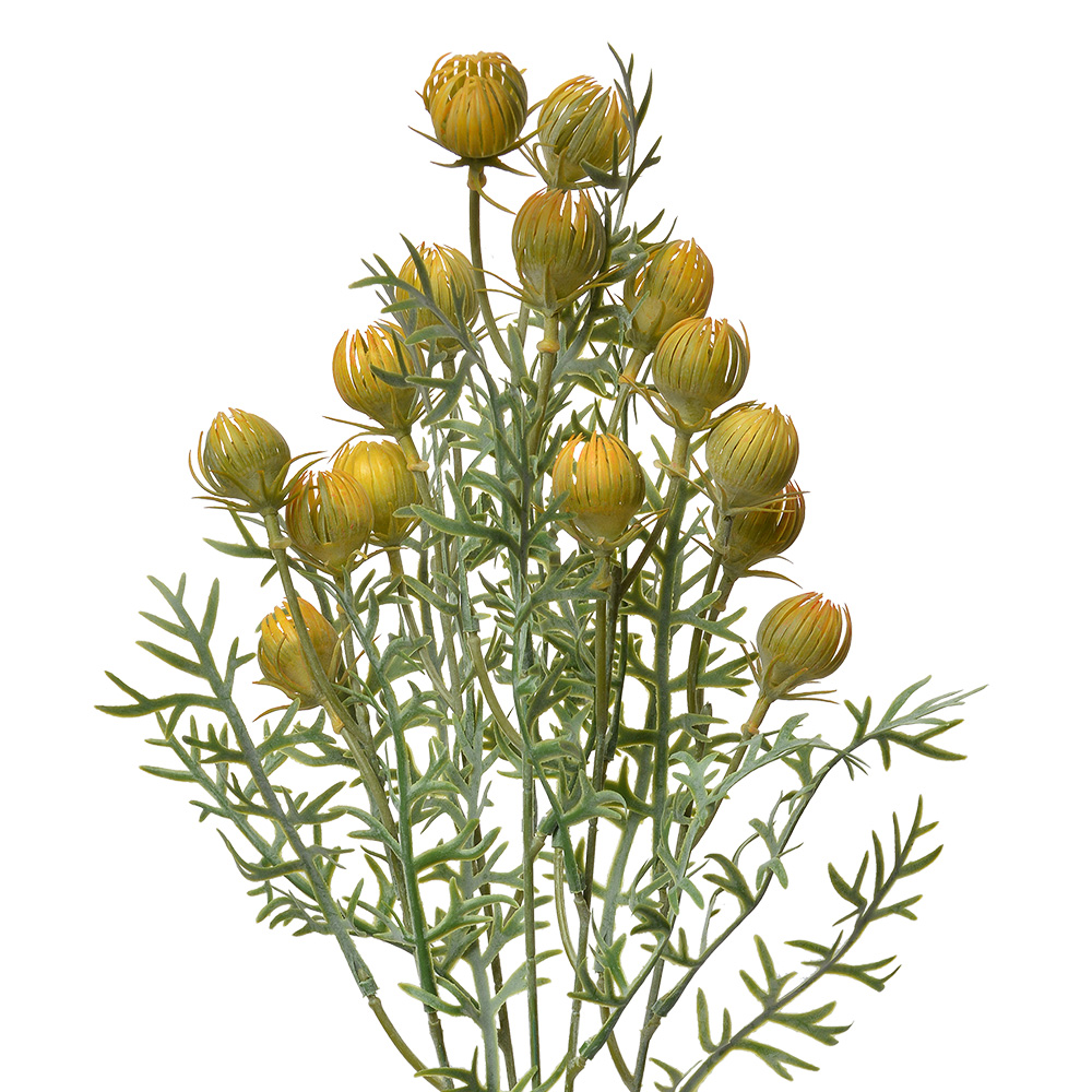 [6PL0349Y] Branche de décoration avec fleurs Jaune Vert 16x16x47 cm