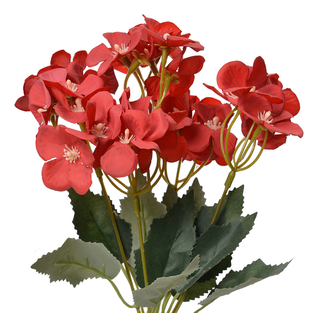 [6PL0364R] Branche de décoration avec fleurs Rouge Vert 16x12x30 cm