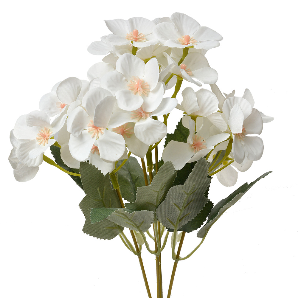 [6PL0364W] Rami Artificiali Decorativi con fiori Bianco Verde 16x12x30 cm