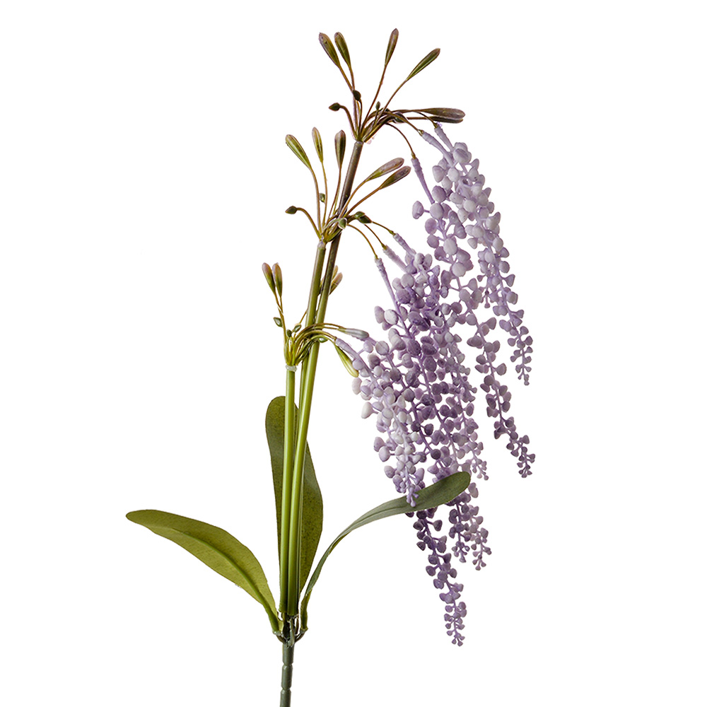 [6PL0383PA] Branche de décoration avec fleurs Violet Vert 14x10x82 cm