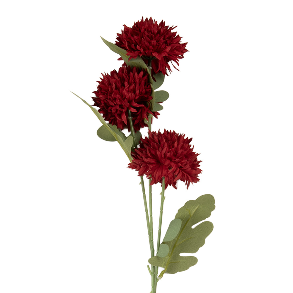 [6PL0397R] Decorative Artificial Branch with flowers Red Green 10x8x64 cm
