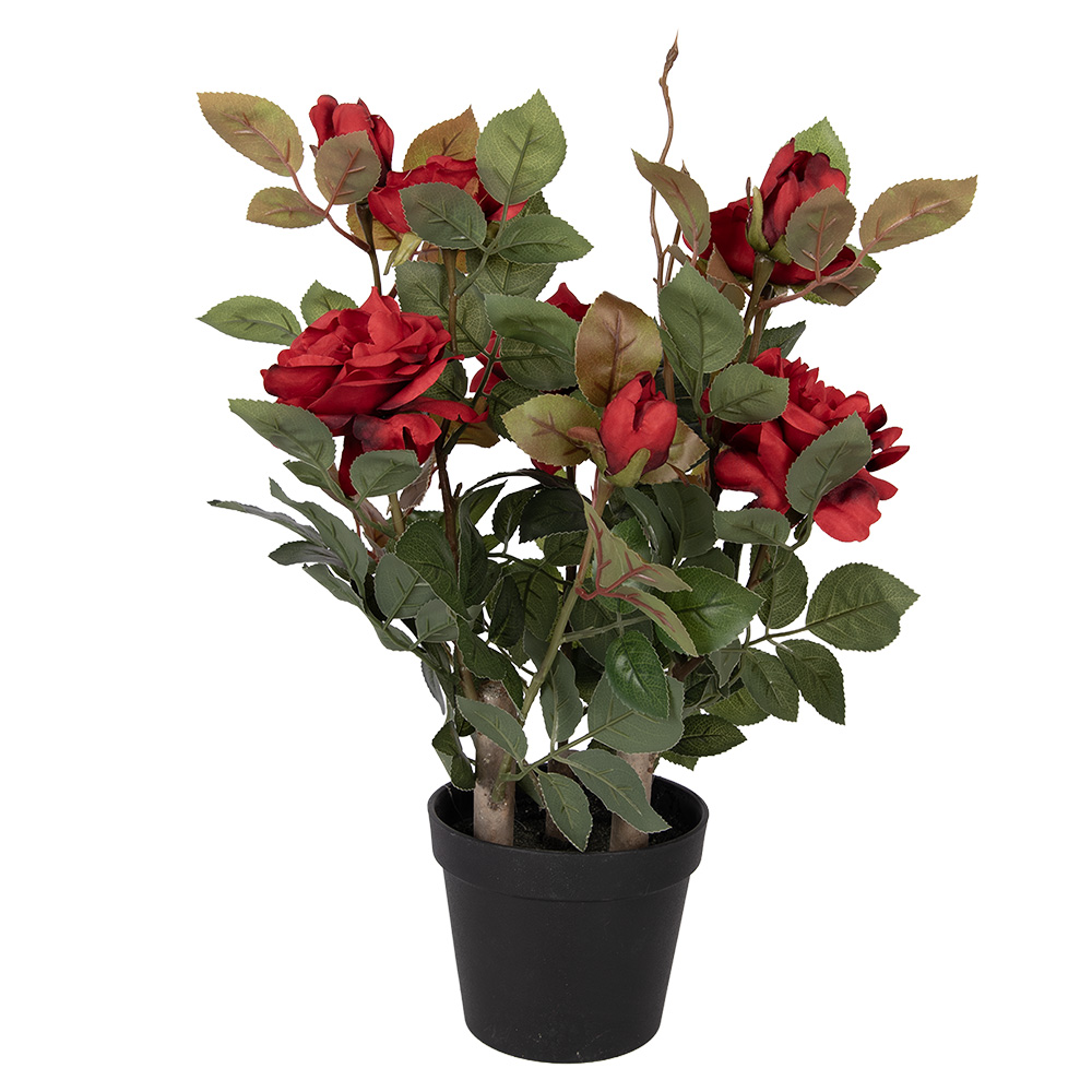 [6PL0413R] Artificial Plant Roses Red Green 20x20x55 cm