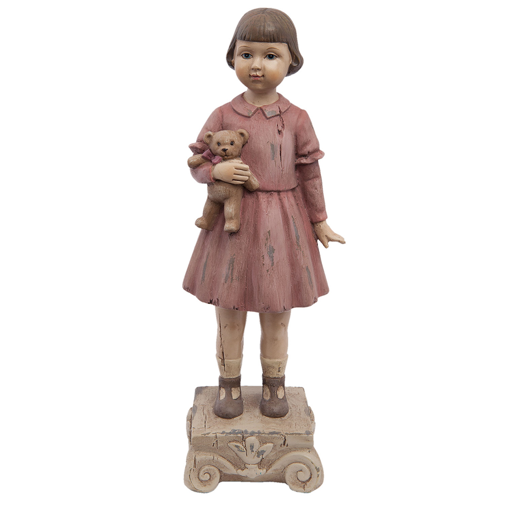 [6PR1162] Image de décoration Fille Rose 9x7x24 cm
