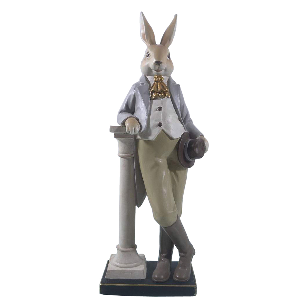 [6PR2602] Decoratie Lapin met hoed 17x9x46 cm