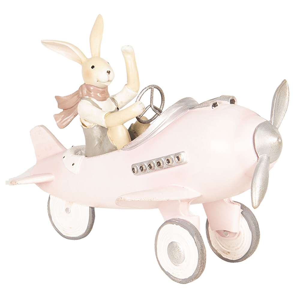 [6PR2634] Decoratie Lapin in vliegtuig 25x17x18 cm