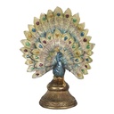 Decoratie pauw 22x12x30 cm