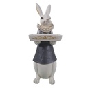 Decoration Statue Rabbit White, Black 15x13x37 cm