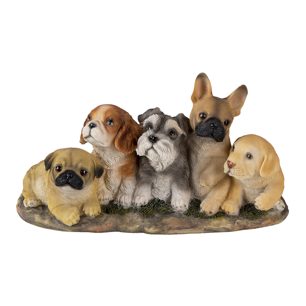 [6PR3341] Statua Decorativa Cani 33x12x17 cm