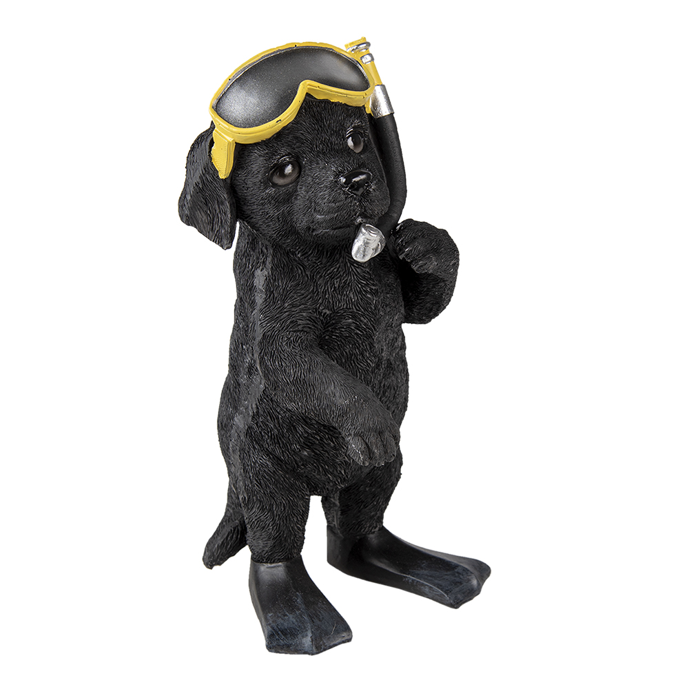 [6PR3374] Statua Decorativa Cane Nero 11x11x23 cm