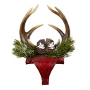 Haken für Weihnachtssocke Geweih Rot, Braun 18x24x15 cm