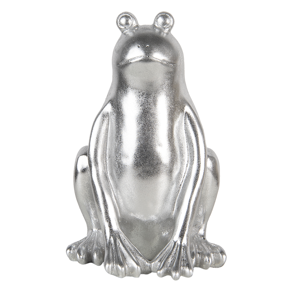 [6PR3434] Image de décoration Grenouille Argent 20x20x30 cm