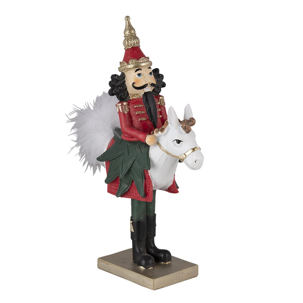 [6PR3454] Weihnachtsdeko Standbild Nussknacker Rot, Grün, Weis 12x6x25 cm