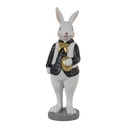 Decoration Statue Rabbit Black, White 5x5x15 cm