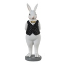 Statua Decorativa Coniglio Nero, Bianco 5x5x15 cm