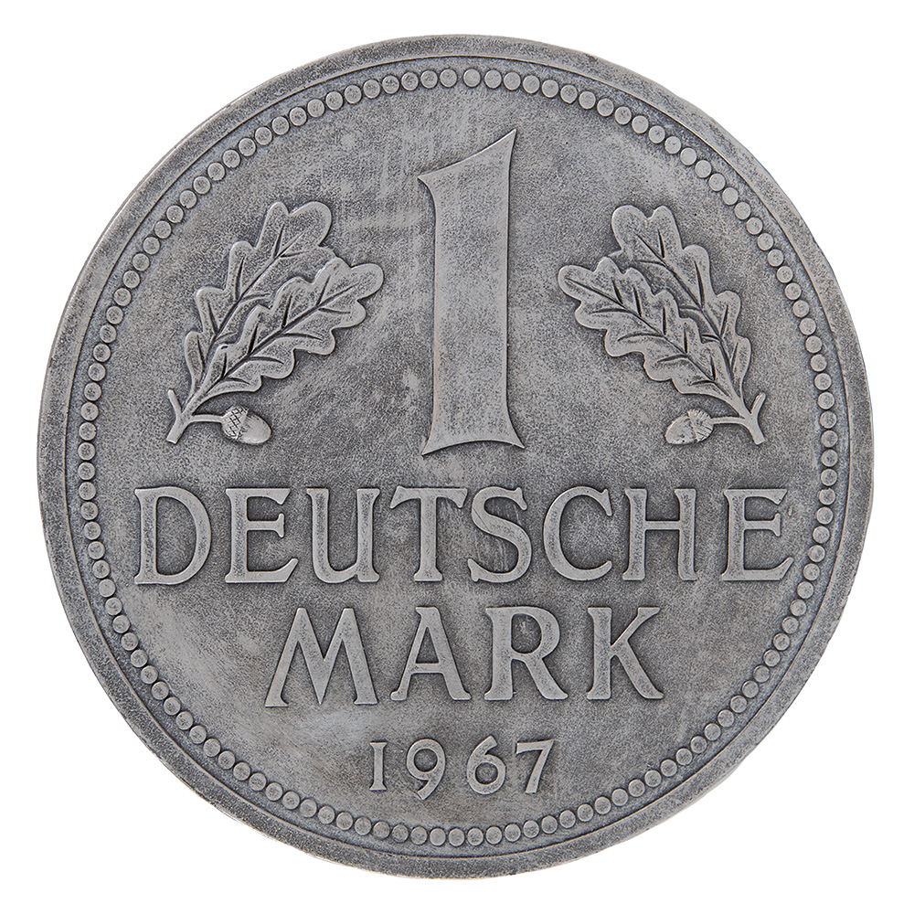 [6PR3641] Wanddeko Silberfarbig Ø 20x2 cm