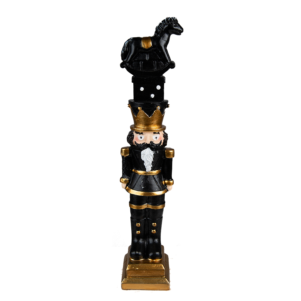 [6PR3702] Decorazioni Natalizie Schiaccianoci Nero 6x5x23 cm