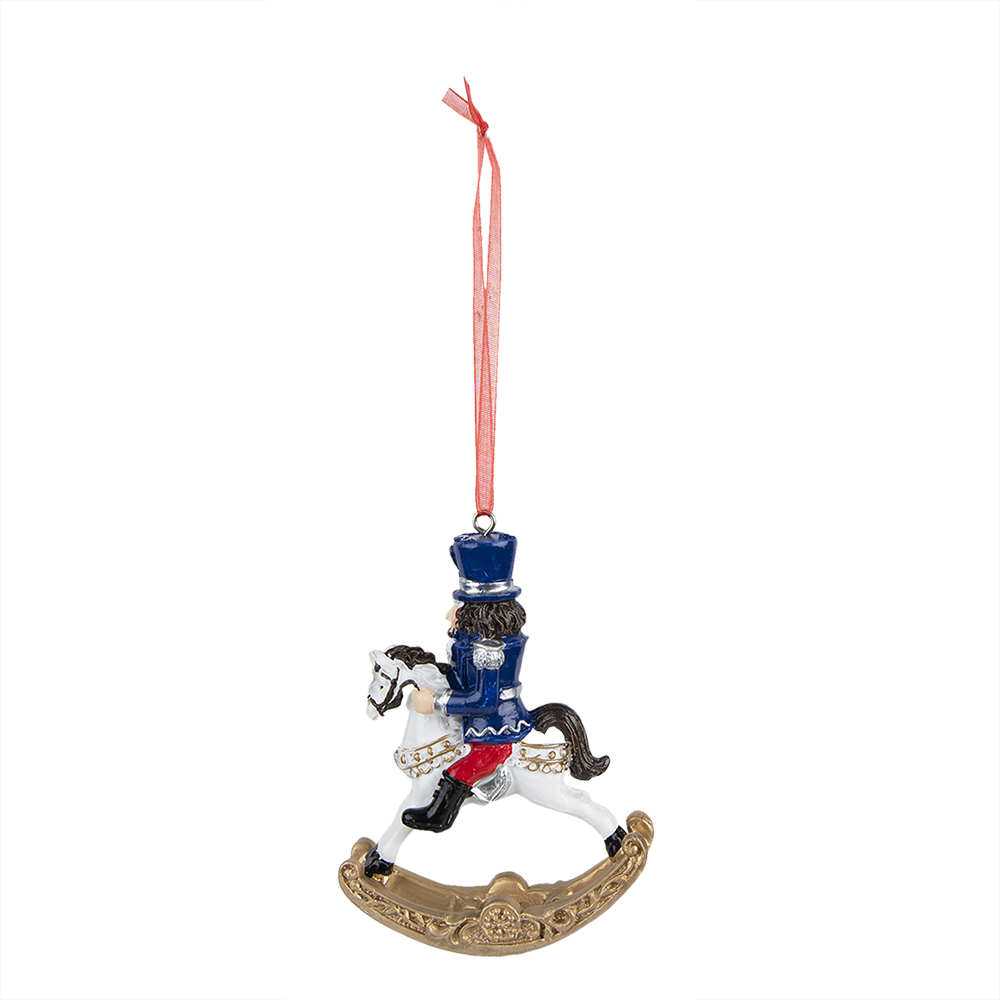 [6PR3716] Decoratie notenkraker op hobbelpaard 7x2x10 cm