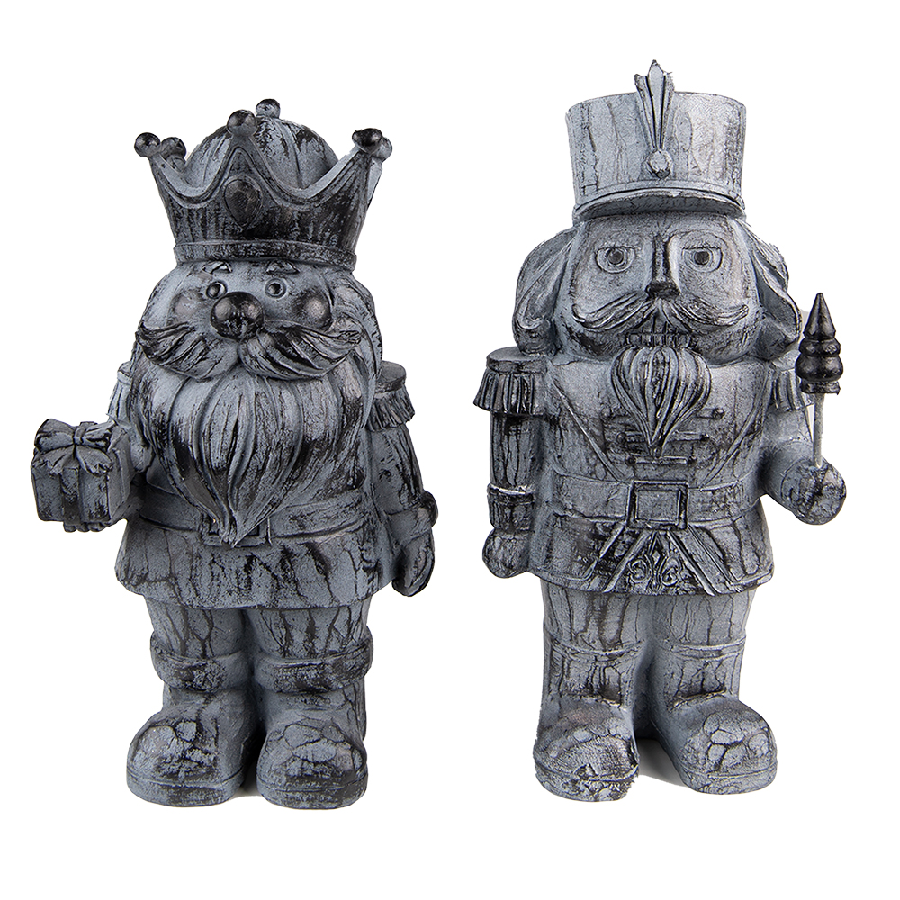 [6PR3732Z] Dekoration Nussknacker (set 2) Grau11x8x21 cm