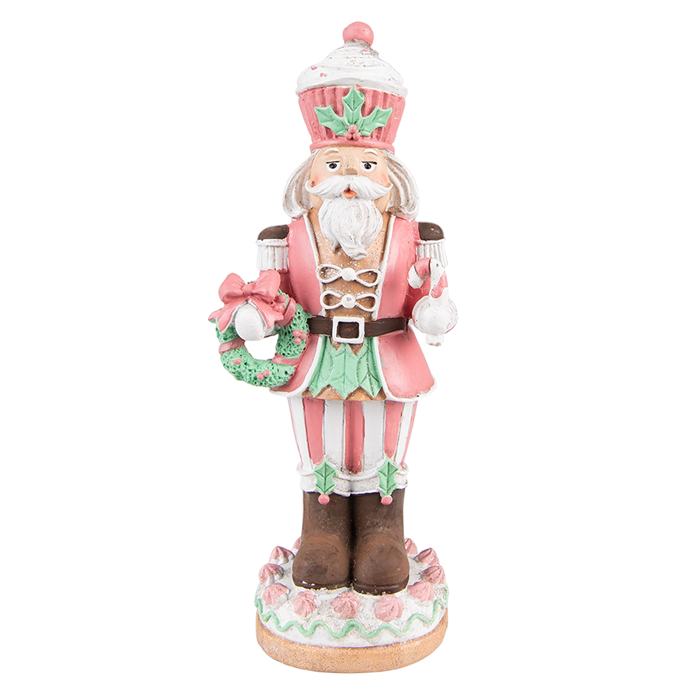 [6PR3735] Dekoration Nussknacker Rosa 9x6x24 cm