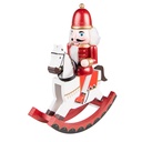 Decoration nutcracker on rocking horse Red Green 24x9x30 cm