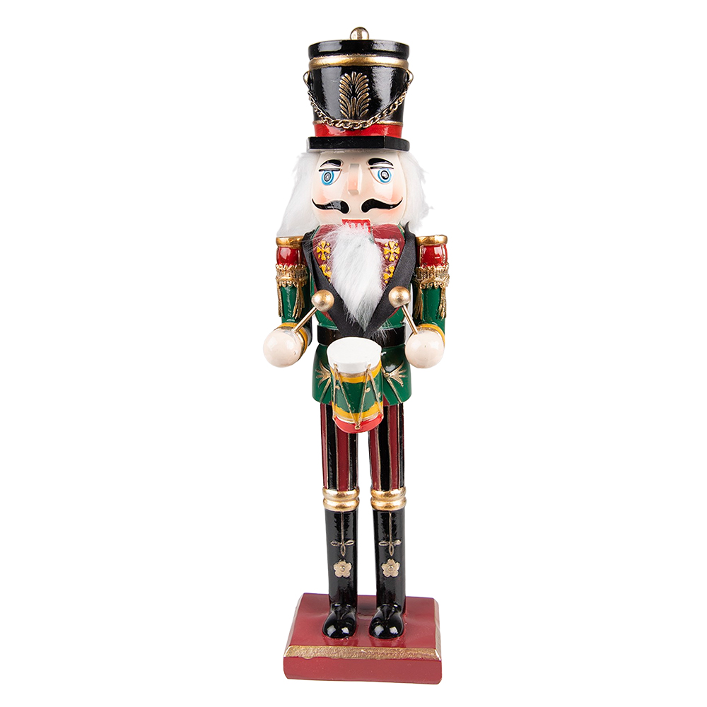 [6PR3811] Decoration nutcracker Green Red 9x7x30 cm