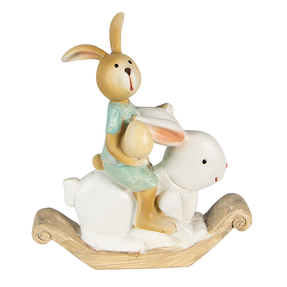 [6PR3871] Image de décoration des Lapin Blanc, Vert 10x4x11 cm