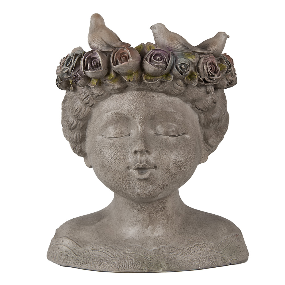 [6PR3896] Blumentopf für Innen Grau 22x20x26 cm