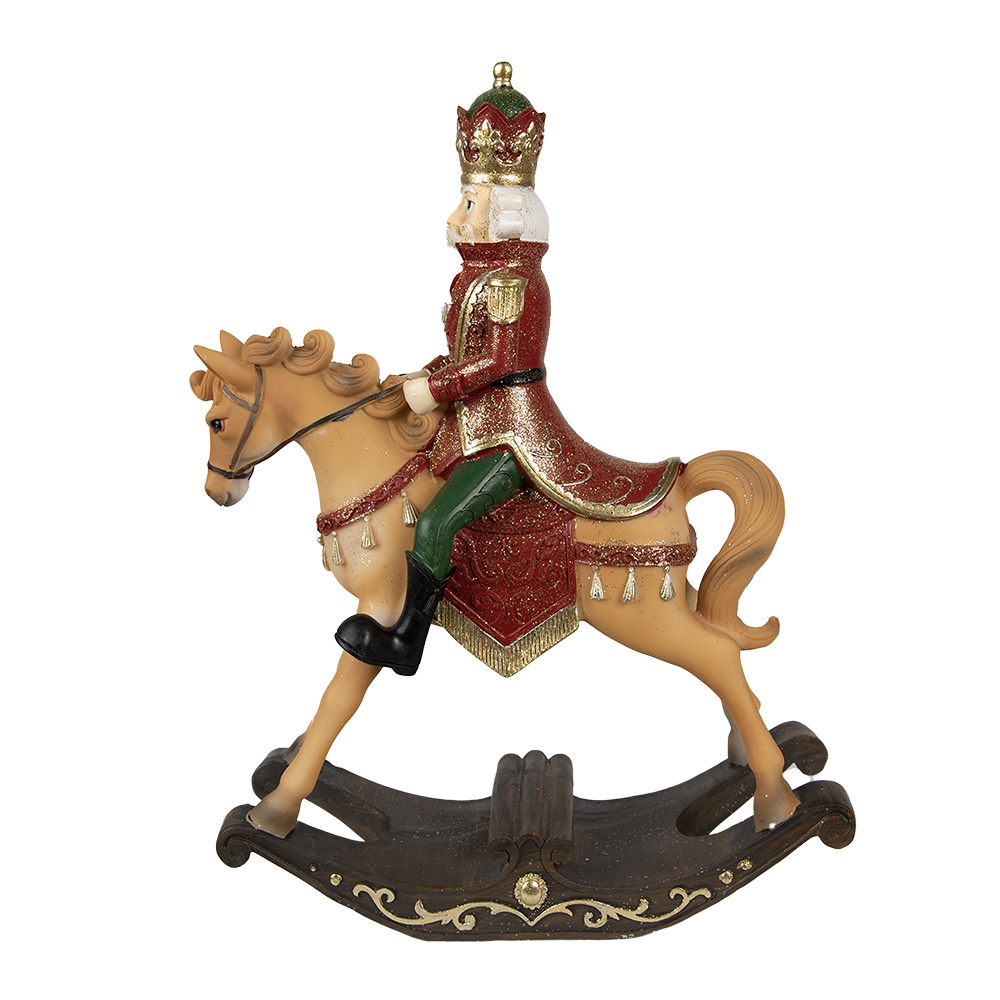 [6PR3910] Decoratie notenkraker op hobbelpaard 22x9x29 cm
