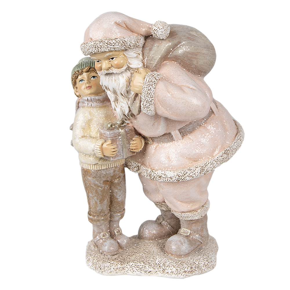 [6PR3932] Christmas Decoration Santa Claus Pink 13x11x18 cm