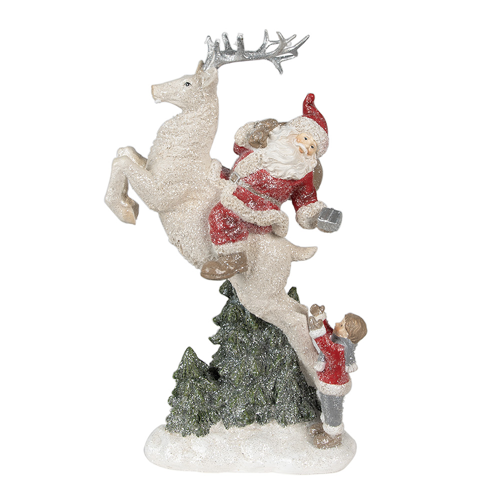 [6PR3956] Decorazione Natalizie Babbo Natale Rosso Bianco 19x10x33 cm