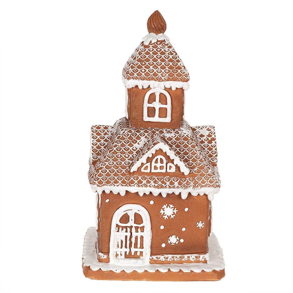 [6PR3983] Decoration house with LED Brown 14x14x25 cm/ 3xAAA