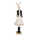Decorativa Coniglio Marrone Bianco, Nero 10x9x32 cm