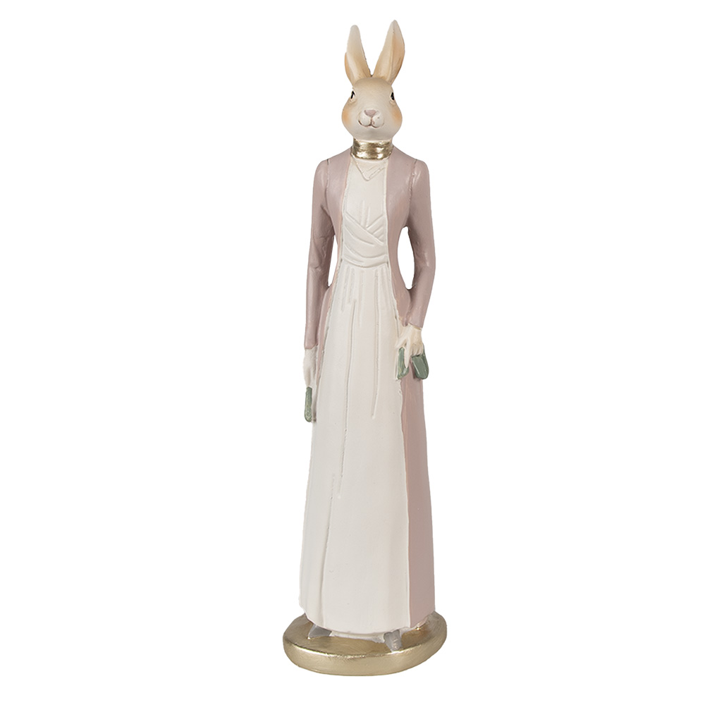 [6PR4007] Decorativa Coniglio Beige Rosa 8x7x28 cm