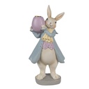 Candlestick Rabbit Beige Blue 10x8x20 cm