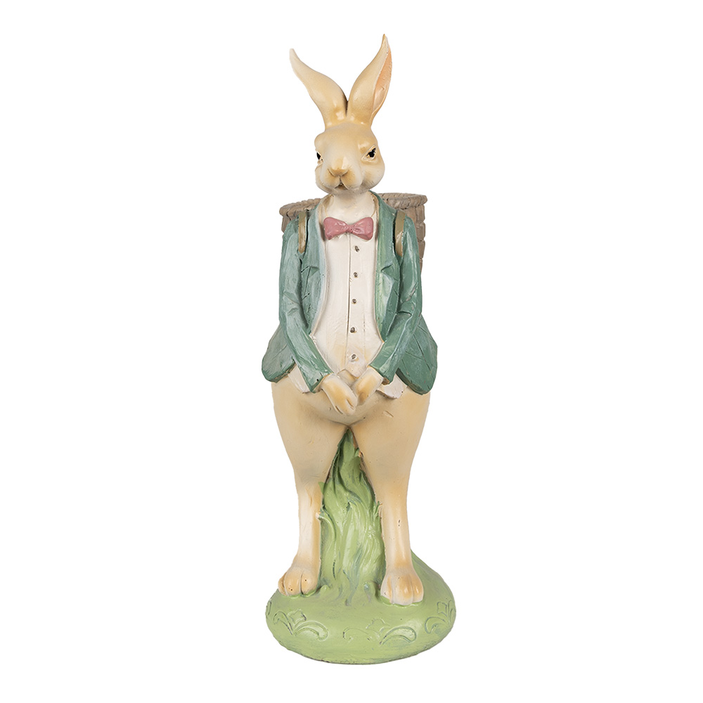 [6PR4031] Image de décoration Lapin Marron Vert 11x11x30 cm