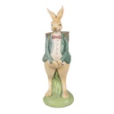 Statua Decorativa Coniglio Marrone Verde 11x11x30 cm
