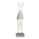 Image de décoration Lapin Blanc argent 9x13x36 cm