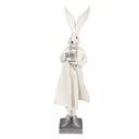 Image de décoration Lapin Blanc argent 14x12x47 cm